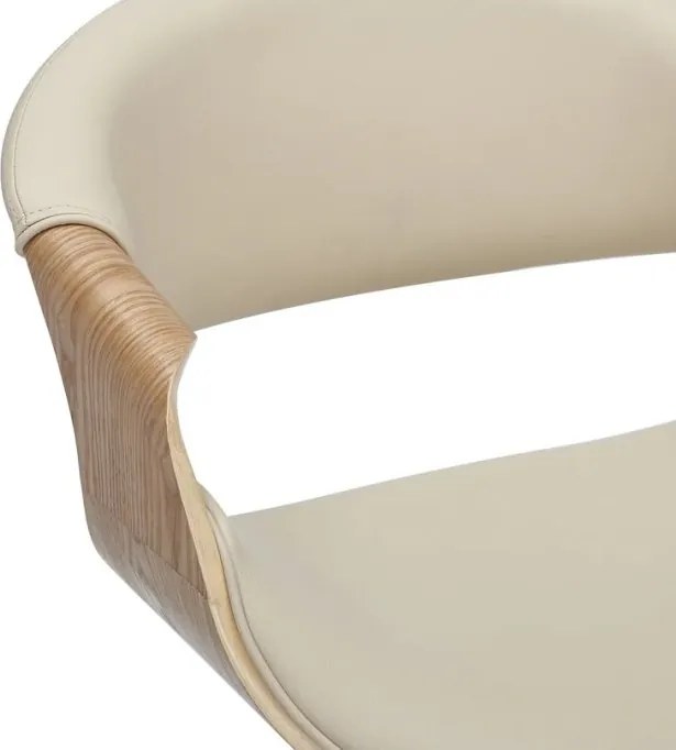 Scaun de bar pivotant ORGANIC stejar/ bej crem