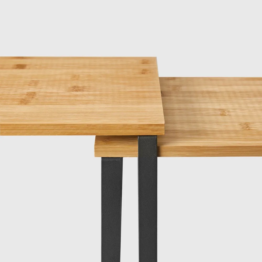 Set de organizatoare din bambus CEZAR, 2 piese, maro/negru SongmicsHome