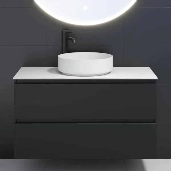 Lavoar pentru blat LJORDAL, Ø 40 cm, oțel/alb