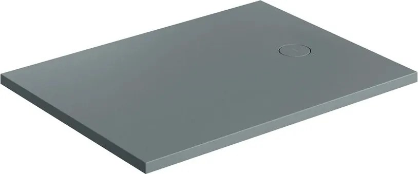 Cadita de dus compozit Omnires AquaRock M+ dreptunghiulara gri cenusiu mat 80x120 cm