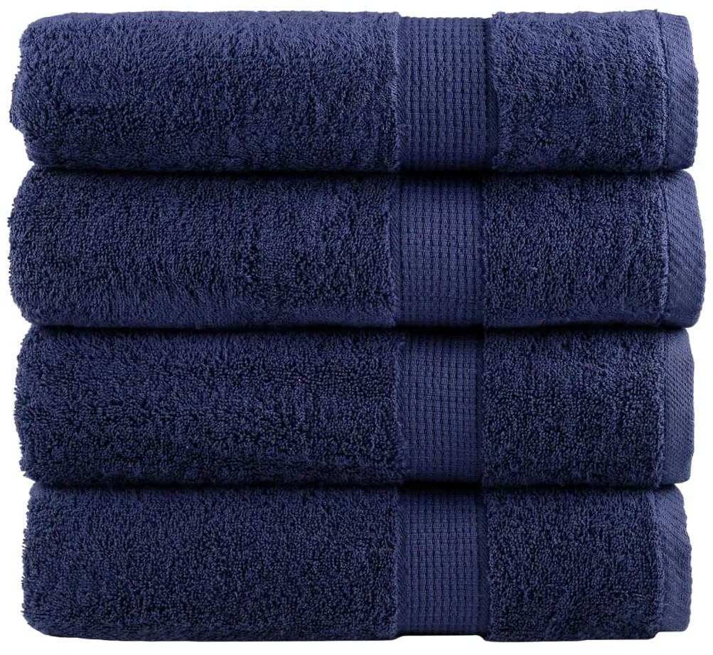 vidaXL Prosoape de mâini premium SOLUND 4buc bleumarin 50x100cm 600gsm
