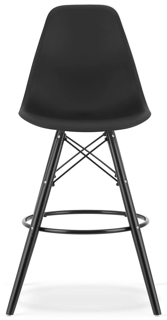 Scaun de bar negru CARBRY LAMAL cu picioare negre