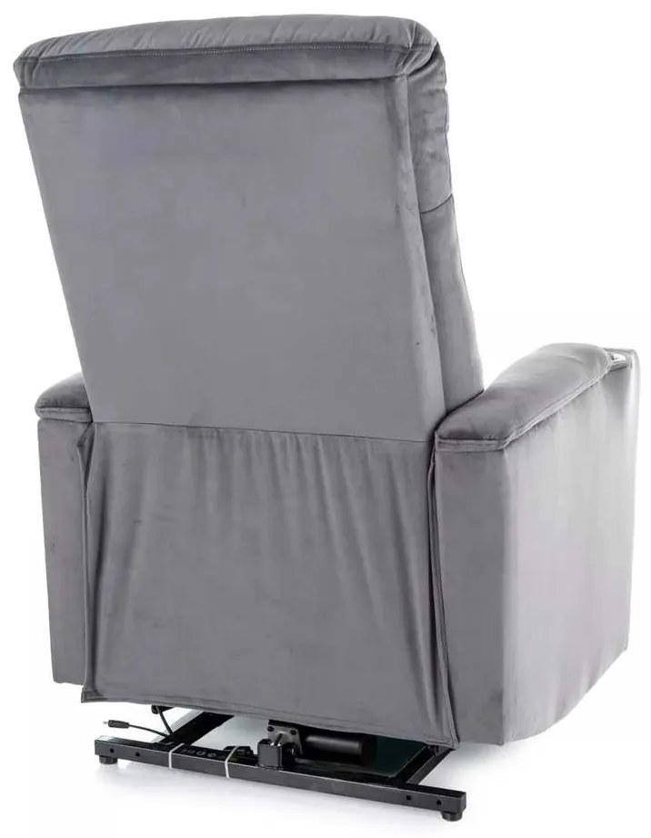 Scaun reclinabil Berville Velvet, gri