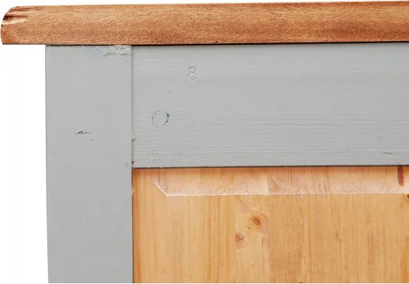 Noptiera, L46 36 H70 cm, alb antichizat natur, lemn masiv