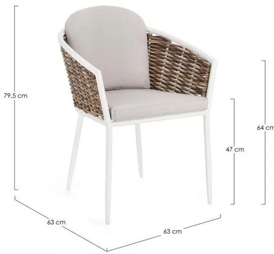 Scaun cu perne detasabile, alb, Maribela, Bizzotto