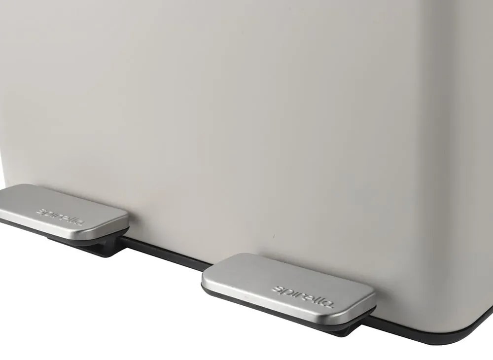Coș de gunoi taupe pentru reciclare/cu pedală 2x20 l din oțel Aliya – Spirella