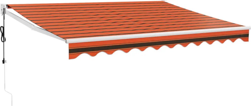 vidaXL Copertină retractabilă automată, portocaliu și maro, 3x2,5 m