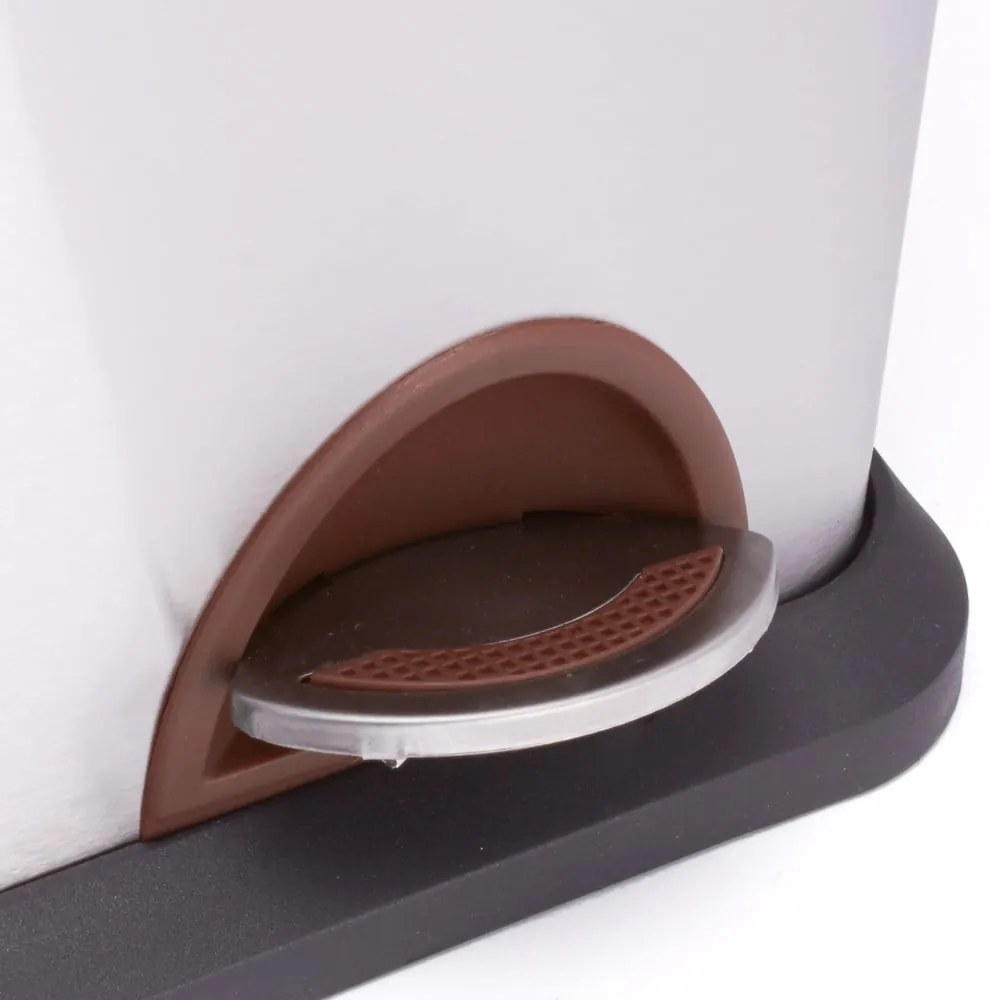 Coș de gunoi argintiu mat pentru reciclare/cu pedală 3x8 l din oțel Tri Selectif – MSV