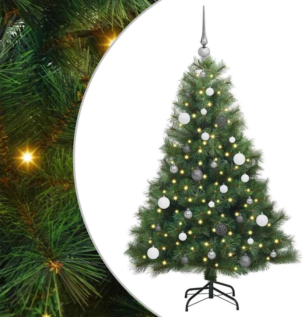 vidaXL Brad de Crăciun artificial cu 150 LED Verde 150 cm PE și PVC