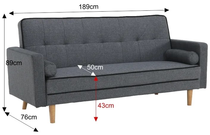 Canapea extensibila Culoare Gri, OTISA