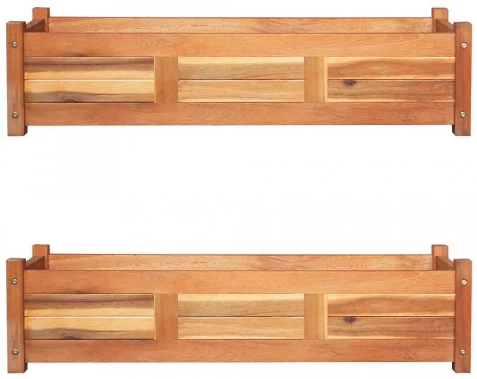 Straturi înălțate de grădină, 2 buc, 100x30x25 cm, lemn acacia