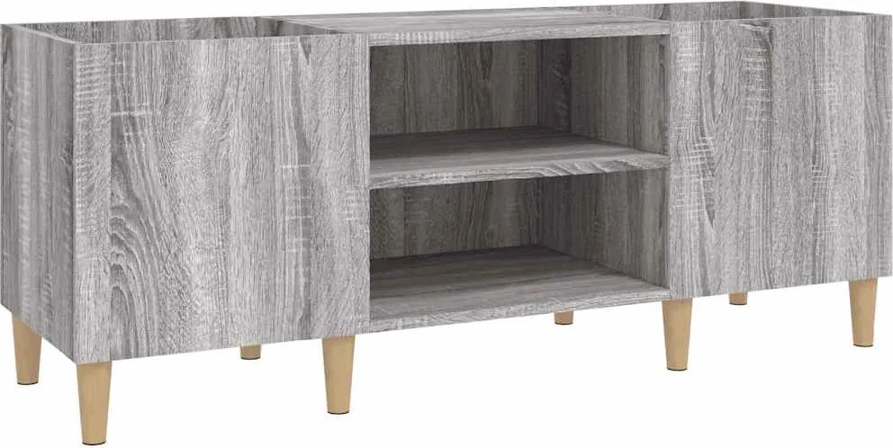 vidaXL Dulap pentru discuri gri sonoma, 121x38x48 cm, lemn prelucrat