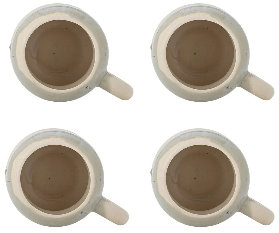 Căni albastre/crem 4 buc. din gresie 400 ml Luna – Bloomingville