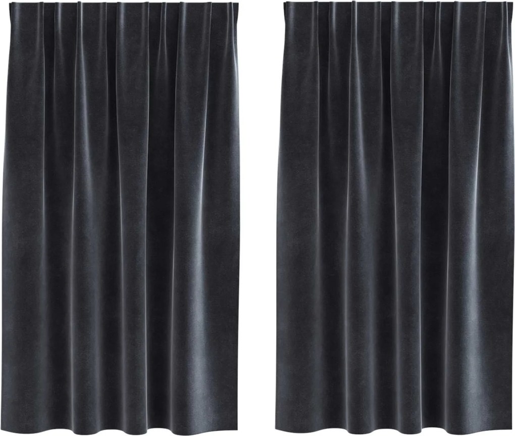 vidaXL Perdele opace 2 pcs Gri închis 140 x 140 cm Catifea