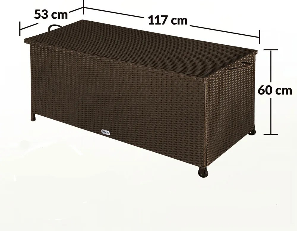 Ladă de depozitare din poliratan RICCO, 117 x 53 x 60cm, maro Casaria