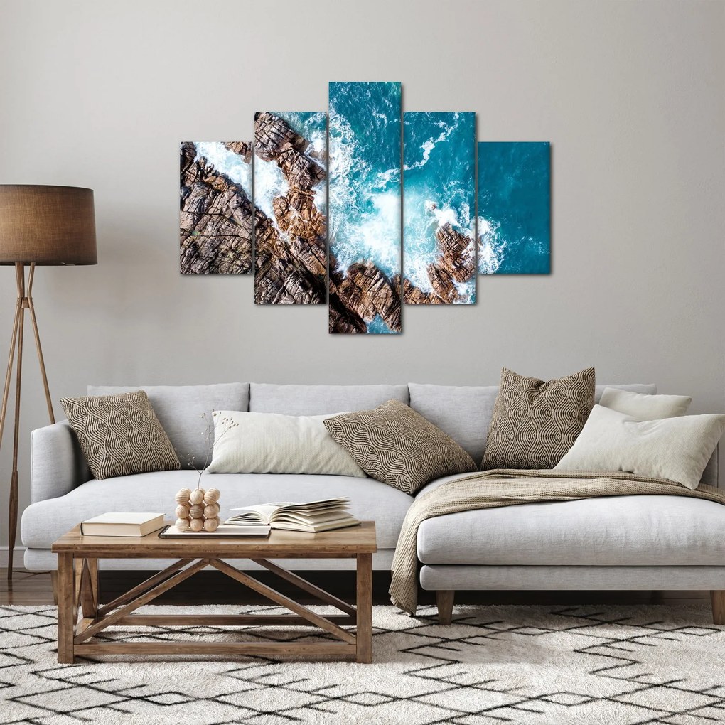Tablou cu stânci și mare (150x105 cm)