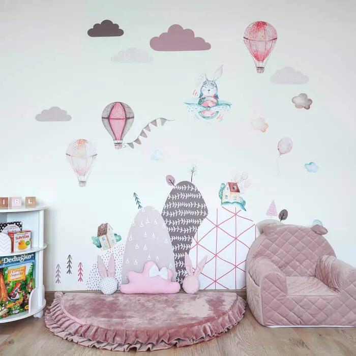 INSPIO Autocolante baloane roz cu numele copilului