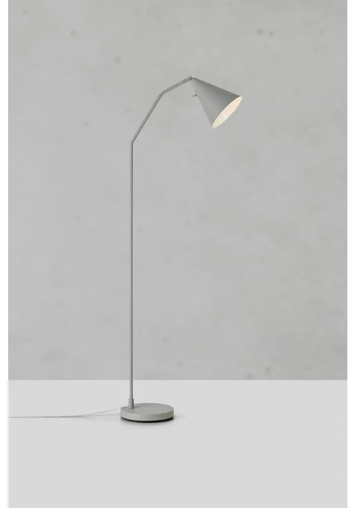 Lampadar gri LED cu intensitate reglabilă cu abajur din metal (înălțime 144 cm) Funil – Markslöjd
