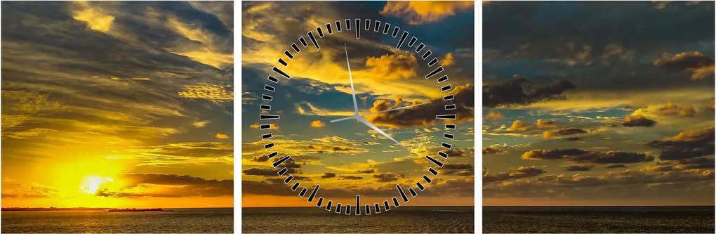 Apus de soare la mare (cu ceas) (90x30 cm)