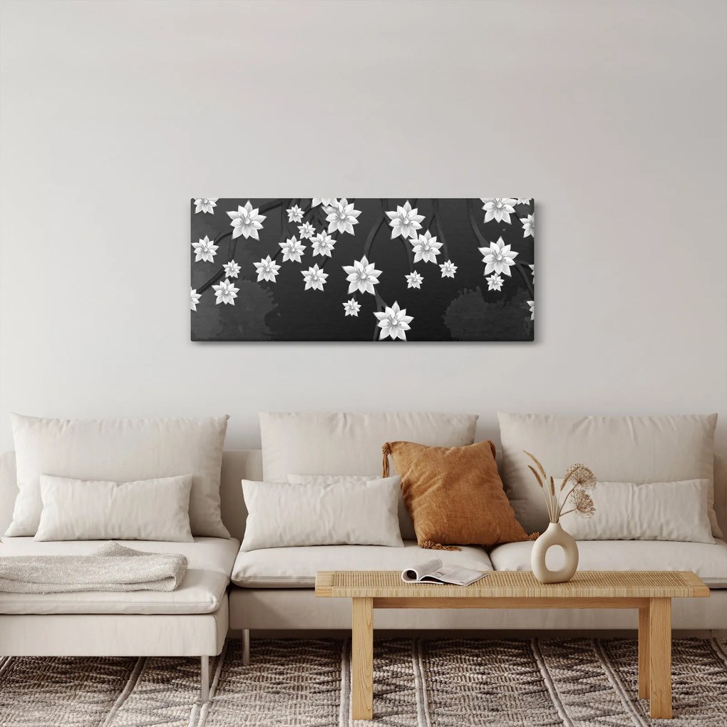 Tablou - Flori pe ramuri (120x50 cm)