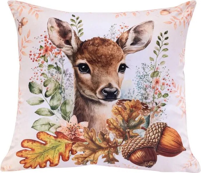 decoDoma Set de 3 feţe pernuţe ANIMALE DE PĂDURE 45 x 45 cm