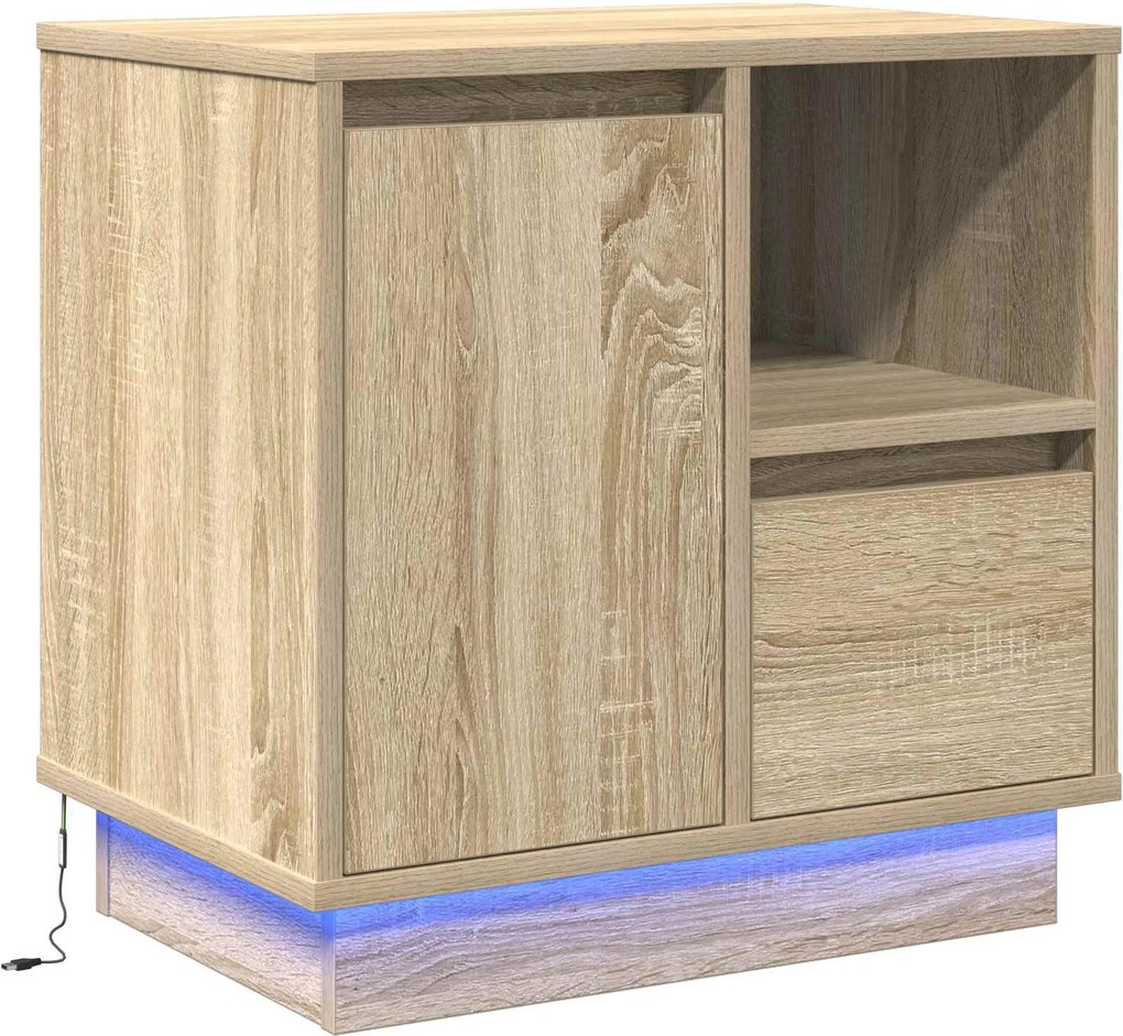 vidaXL Dulap de noapte Stejar Sonoma 50 x 34,5 x 50 cm Lemn compozit