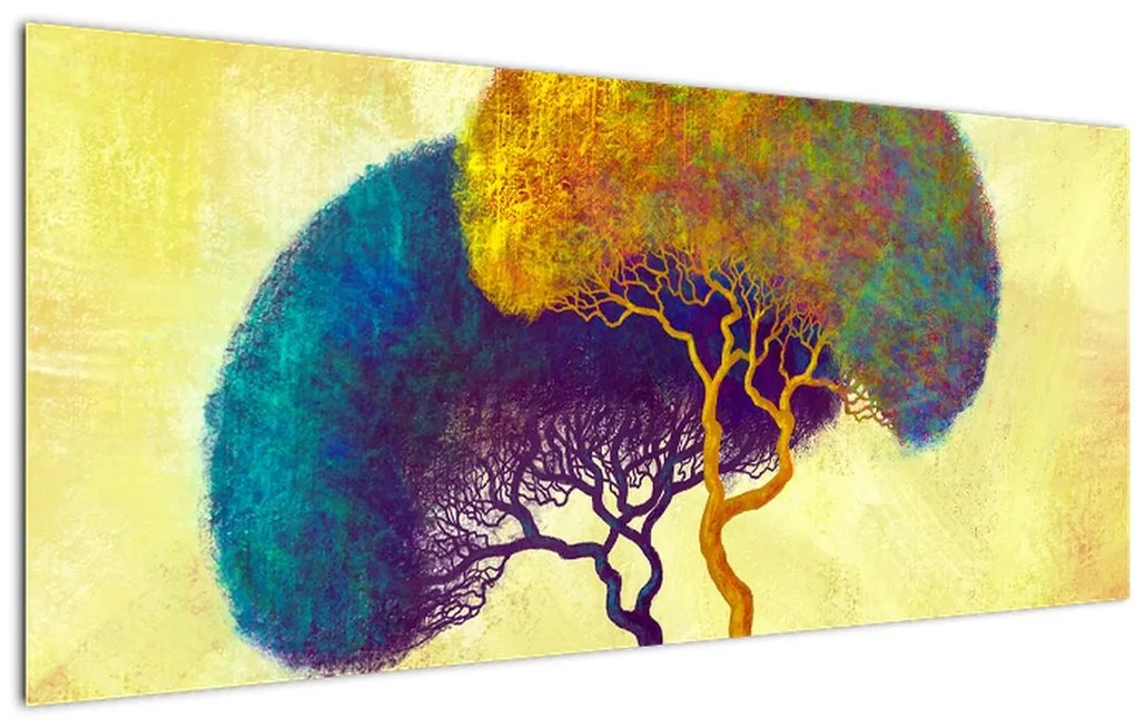 Tablou - Copaci în deal (120x50 cm)