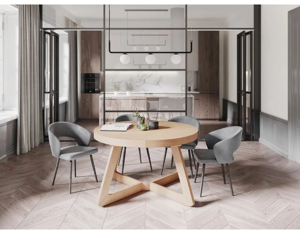 Măsuță auxiliară cu picioare din lemn de stejar Windsor & Co Sofas Bodil, ø 130 cm