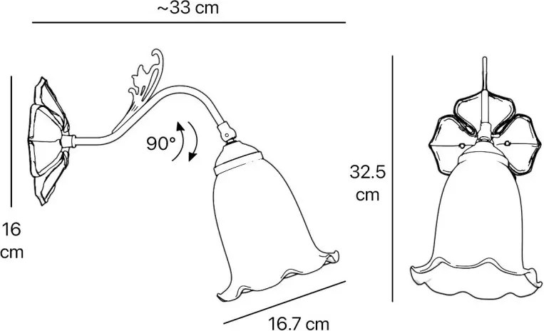Aplica de perete design floral romantic Mughetto