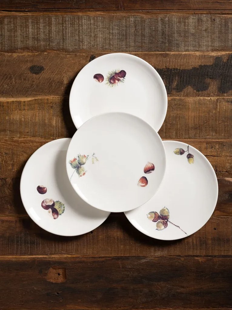 Set 4 farfurii desert fructe de toamna D20.5 cm, Carouge