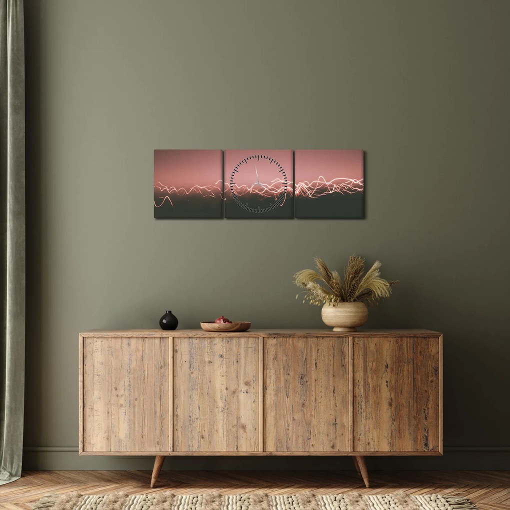 Tablou abstract (cu ceas) (90x30 cm)