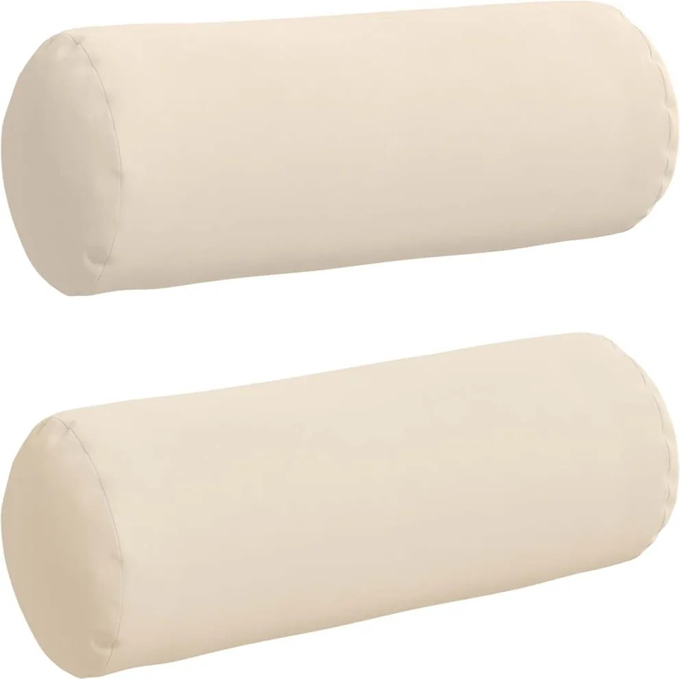 vidaXL Perne Bolster 2 pcs Bej Ø 25 x 70 cm Țesătură din microfibră