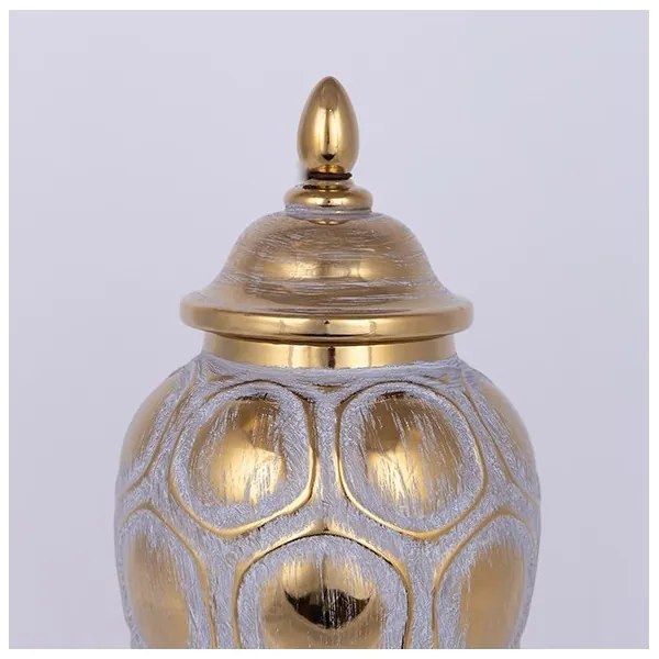 Vază ceramică 35x18,5 cm auriu/gri