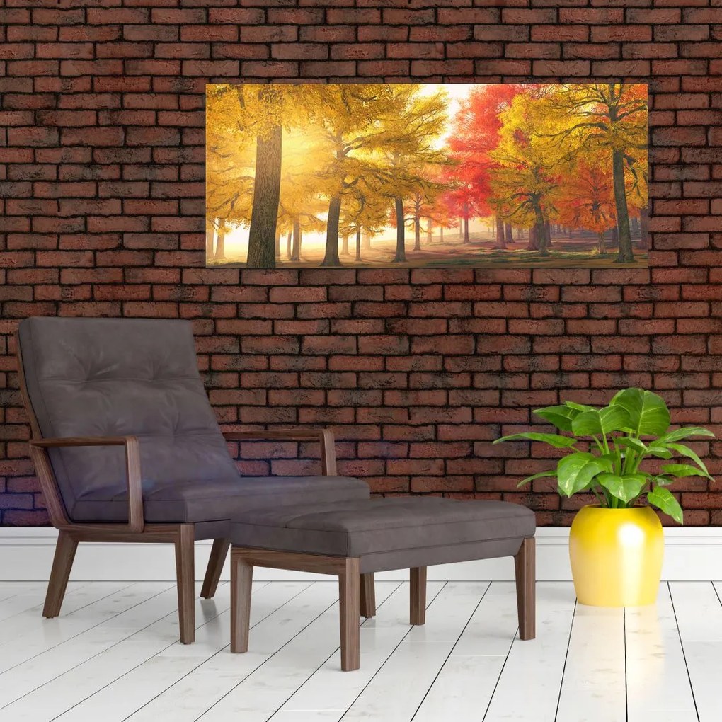 Tablou cu copaci toamna (120x50 cm)