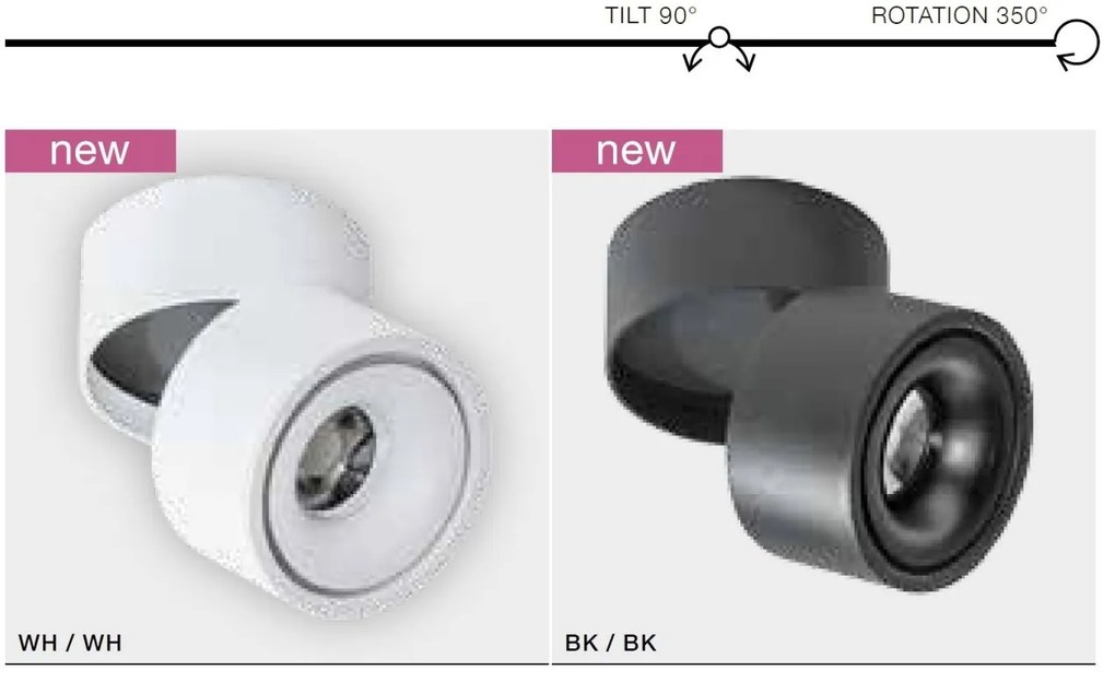 Spot LED aplicat directionabil de tavan/plafon COSTA 4000K negru