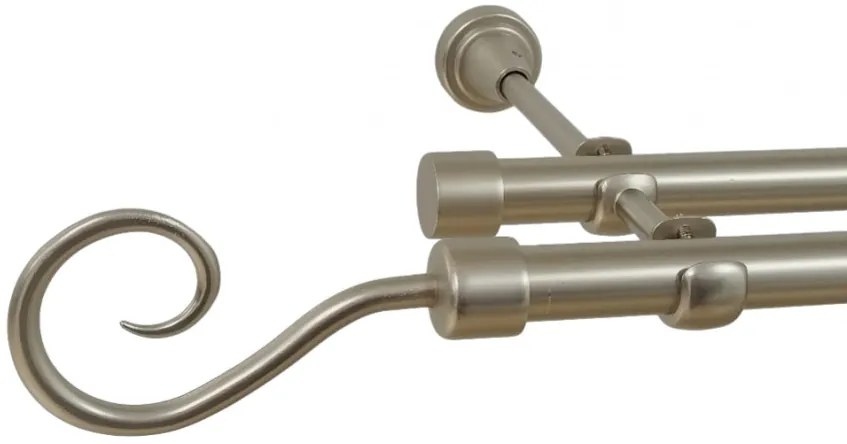 Galerie dubla fara inele HAK 19 mm CROM MAT (Alege marime: 180 cm)