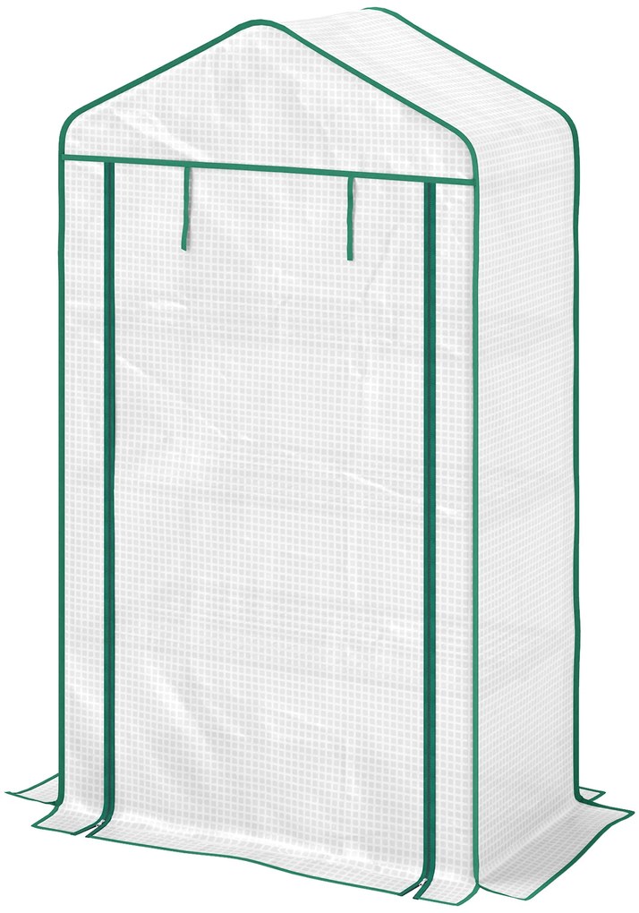 Outsunny Seră de grădină balcon raft seră 4 nivele 90 x 49 x 160 cm oțel galvanizat folie PE de înaltă densitate alb | Aosom Romania