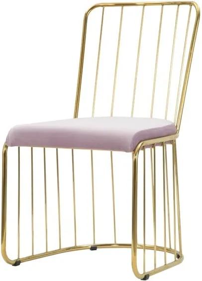 Set 2 scaune cu o construcție aurie Mauro Ferretti Sedia, roz