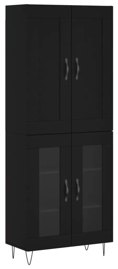 3199650 vidaXL Dulap înalt, negru, 69,5x34x180 cm, lemn compozit