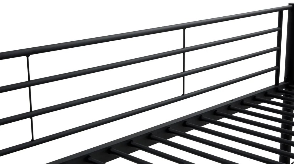 Pat supraetajat metalic Bunky negru - 90 x 200 cm