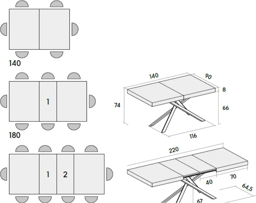 Masă Tifany BLAT RUSTIC - ALB - 160 CM / 90 CM / H 77