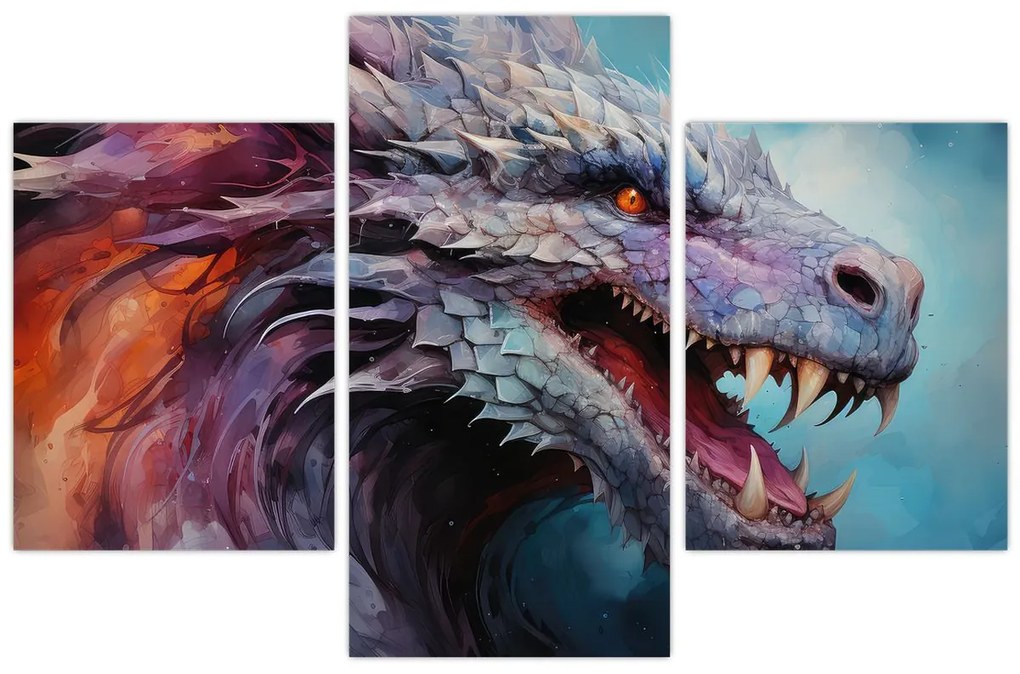 Tablou - Ilustrație a unui dragon (90x60 cm)