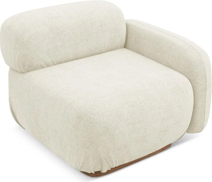 Modul pentru canapea modulară crem cu tapițerie din țesătură bouclé (cu colț pe partea dreaptă) Ailani – Makamii