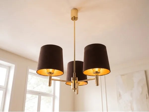 Brilagi - Lustru cu tijă MONTE 3xE27/60W/230V maro/auriu