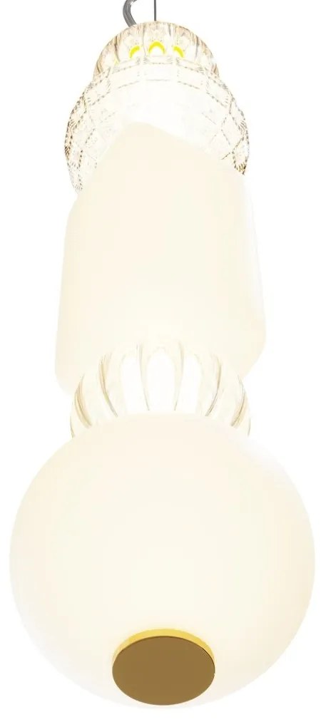 Pendul LED design modern Collar auriu, transparent, alb