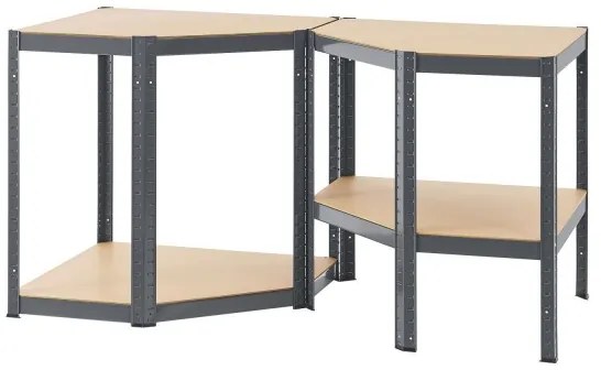 Juskys Raft de colt - 160x75x40-75 cm gri