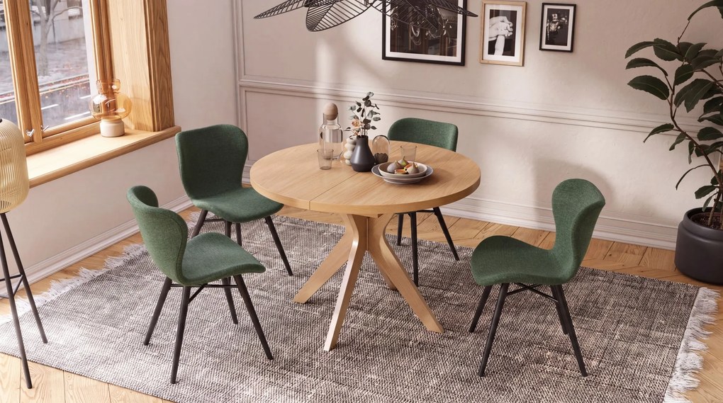 MAZZONI EXPORT ALTEA Verde (țesătură Rio 140) / picioare negre – SCAUN MODERN PENTRU LIVING / SUFRAGERIE / BUCĂTĂRIE / BIROU