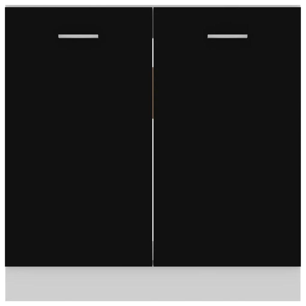 Dulap inferior de chiuveta, negru, 80 x 46 x 81,5 cm, PAL Negru, Dulap inferior de chiuveta, 1