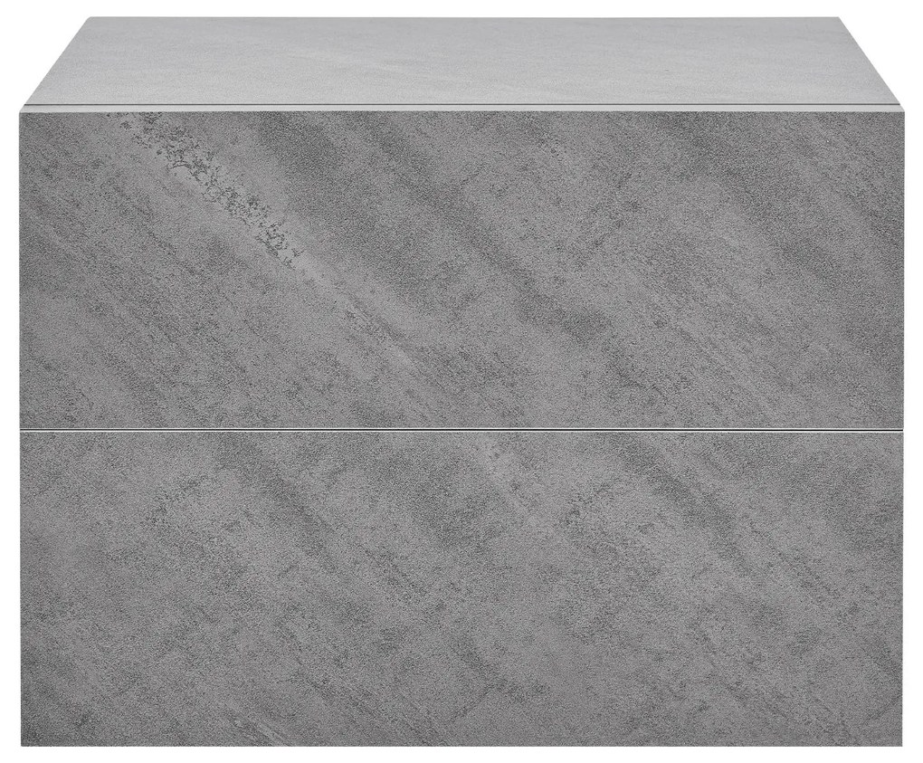 Noptiera 40x29x30 cm cu 2 sertare, aspect beton