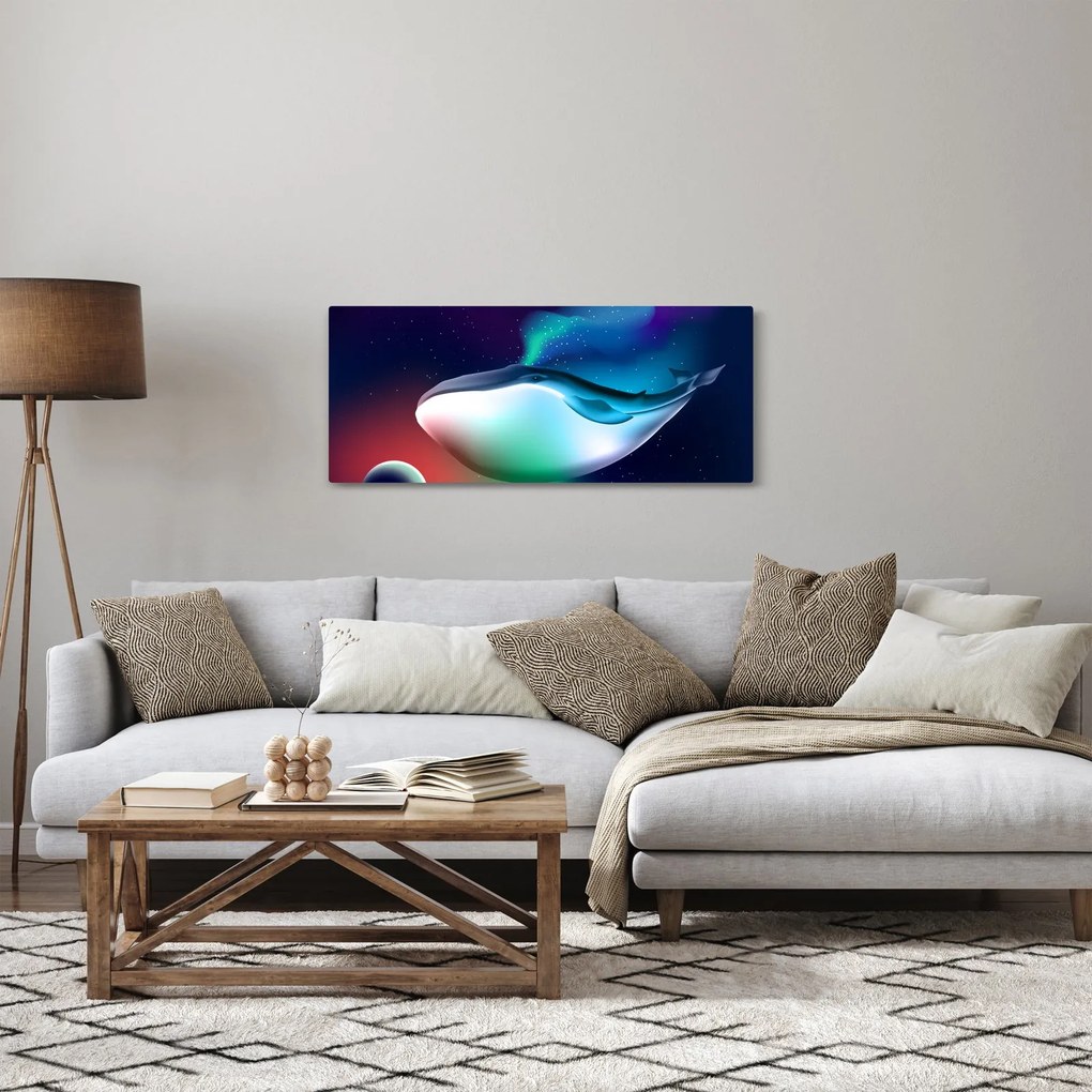 Tablou - O balenă în spațiu (120x50 cm)